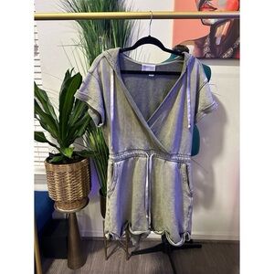 Saturday Sunday by Anthropologie Kendall Hooded French Terry Romper - Sz Medium